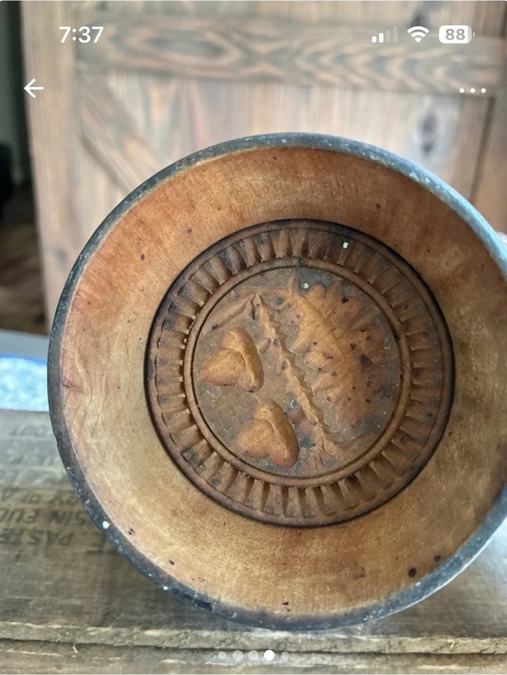 Antique Wooden Butter mold - Brown